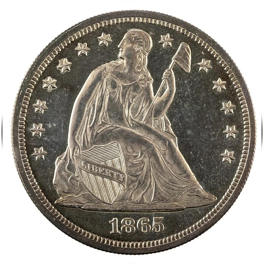 1865 Seated Liberty dollar, obverse